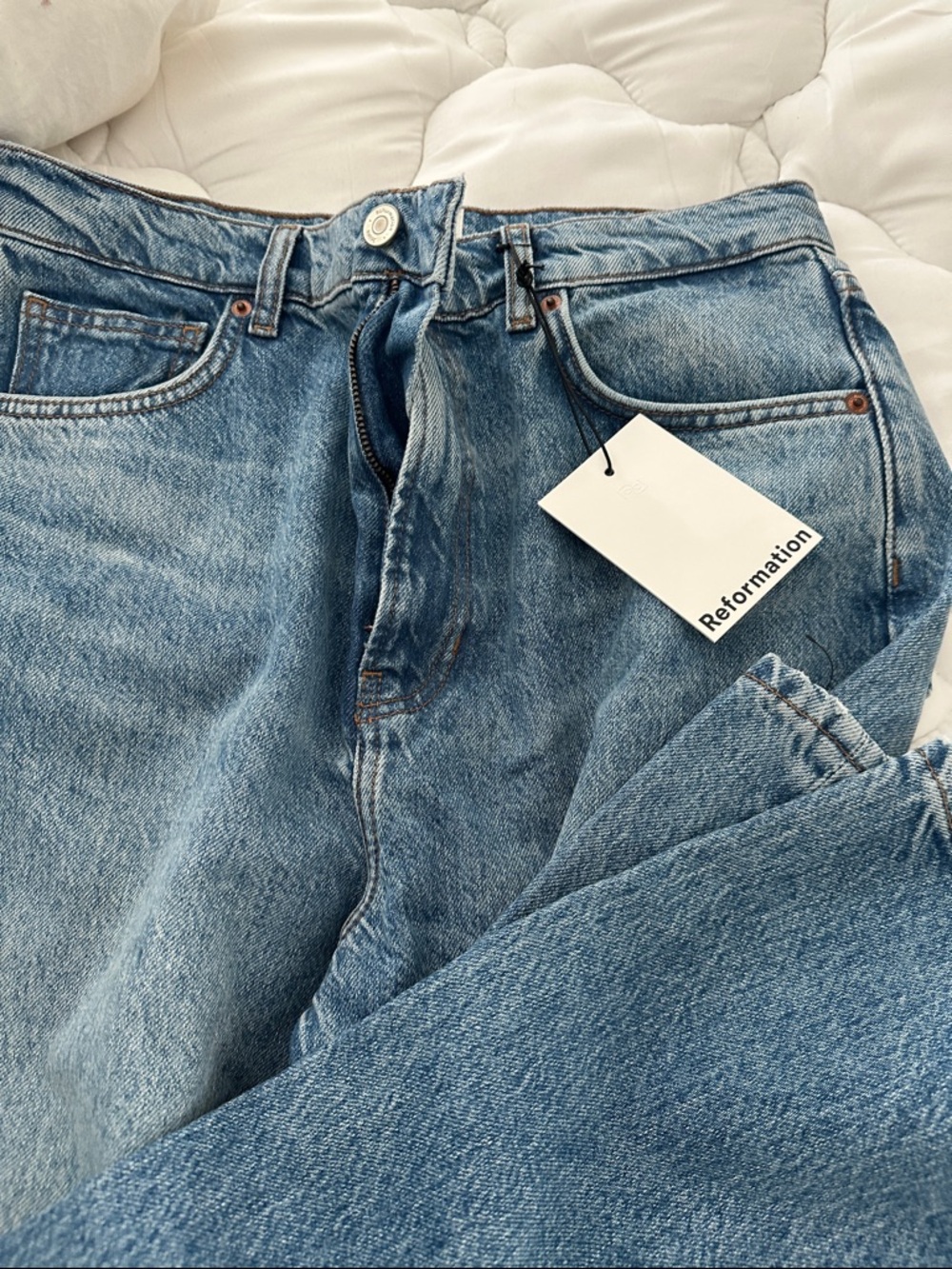 Reformation Light Blue Straight-Leg Denim Jeans - Picture 4 of 4